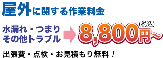 水漏れ・つまりその他のトラブル8,800円(税込)〜