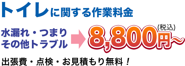 水漏れ・つまりその他のトラブル8,800円(税込)〜